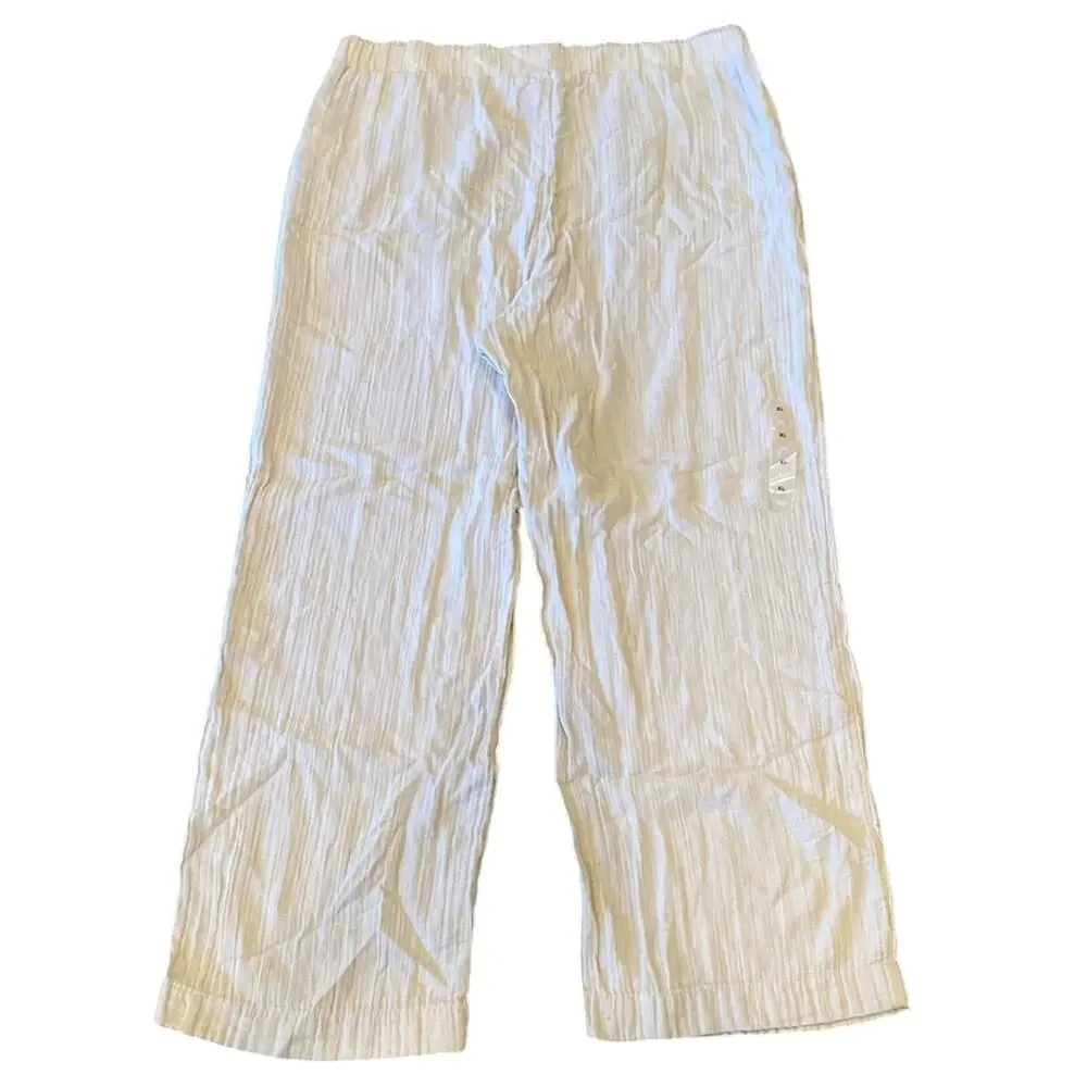NWT GAP Women's Mid Rise Gauze Wide Leg Pull On Pant Beige Size XL - Picture 3 of 10